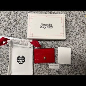 Alexander McQueen Croc Embossed Card Wallet